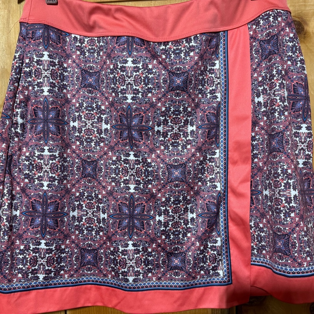 Greg Norman Coral Paisley Patterned Golf Skort
